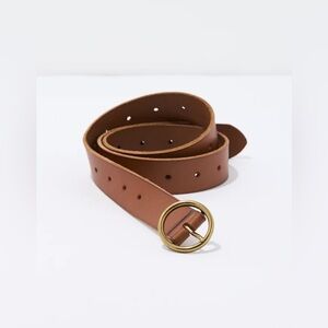 AE Oval Buckle Leather Belt- Cognac- XL
